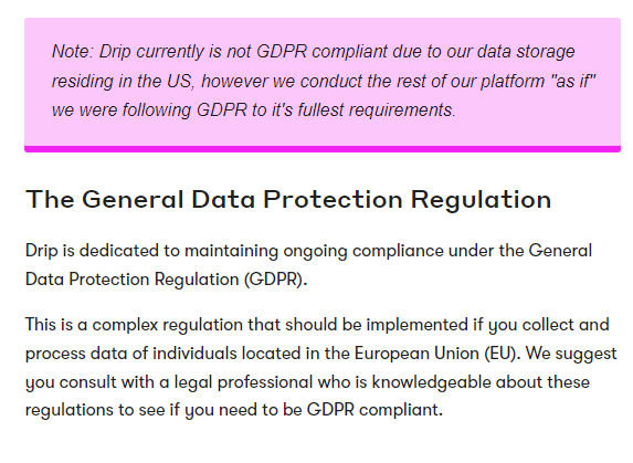 Email Marketing Automation tools for Startups drip GDPR regulation